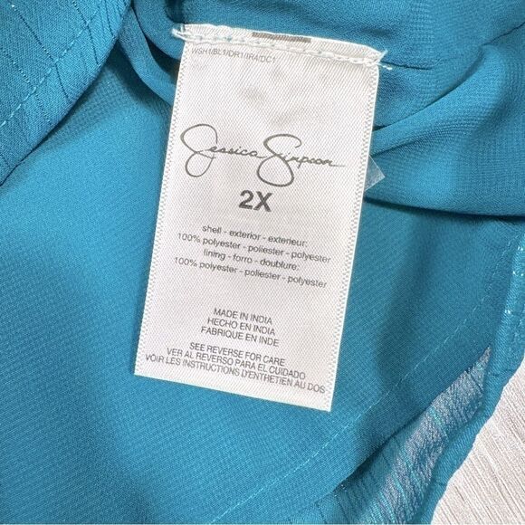Jessica Simpson Blue Long Sleeve Top 2X - Picture 4 of 7